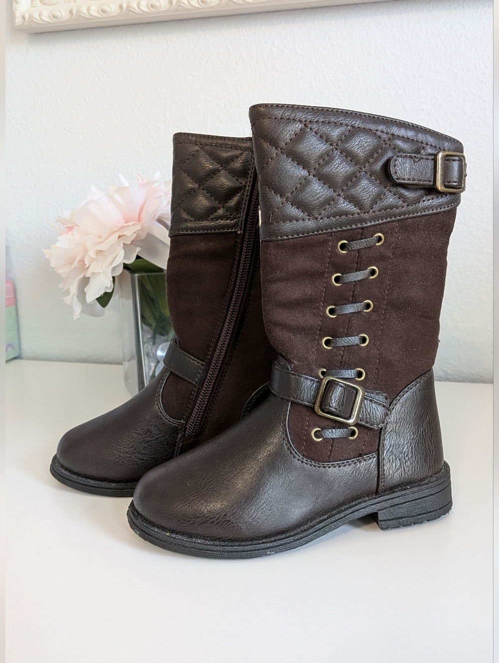 New With Tags Size 9 Rachel Lauralyn Zip Up Brown Riding Boots